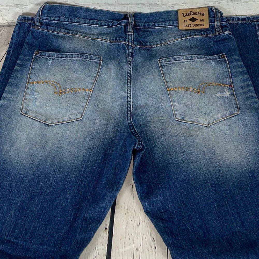 LEE COOPER MEN'S OWEN DISTRESSED SLIM FIT JEANS 38